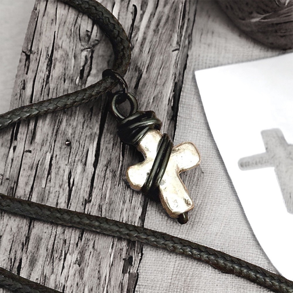 5 For $25💫Alternative Silver Cross Pendant Necklace
